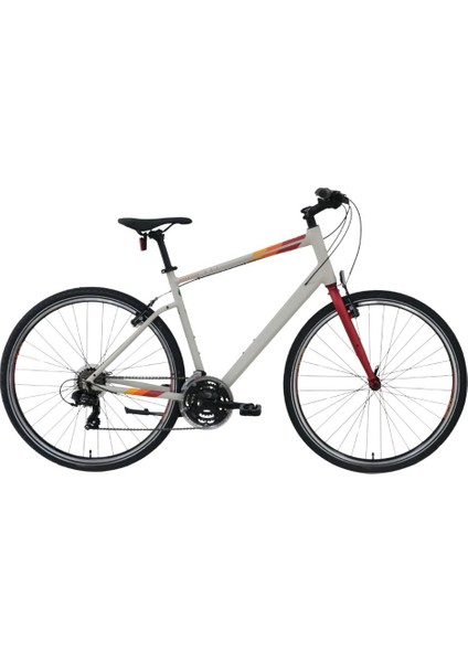 Sportive 321 V - 28 Jant 20'' 52CM ( L ) Kadro Şehir Bisikleti - Mat Gri / Kırmızı Turuncu