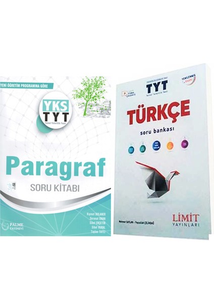 Limit Tyt Türkçe ve Palme Yayınları Paragraf Soru Bankası Seti 2 Kitap