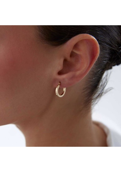 Small 2mm Kenarlı Boru Halka Küpe