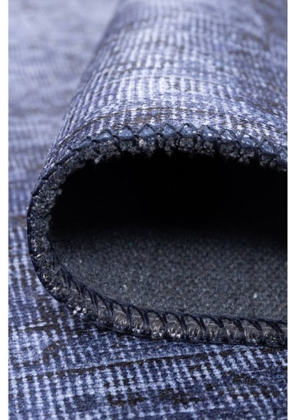 Hove Klasik Lacivert Polyester Daire Modern Desenli Pamuk Makinada Yıkanabilir Hav Toz Vermez Leke Tutmayan Kaymaz Taban Dijital Makine Baskı Salon Yolluk Mutfak Halı modelleri