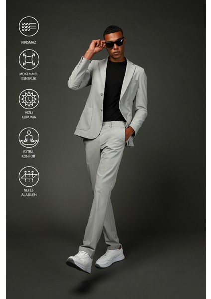 Techno-Line Super Slim Fit Ekstra Dar Kesim Klasik Takım Elbise