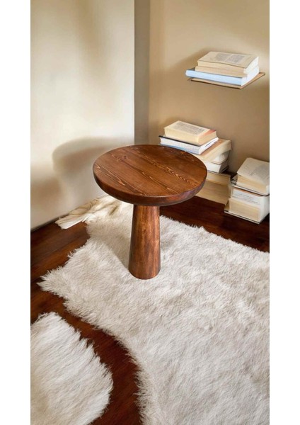 Kestane Renk Masif Ahşap Sehpa – Tekli Doğal Mantar Yan Sehpa fiyatları