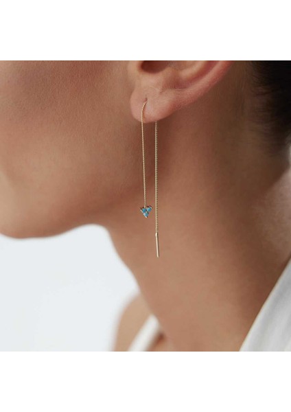 Aqua Üçlü Tomurcuk Sallantılı Küpe