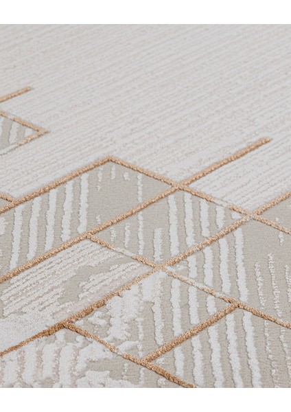 Candytuft Geometrik Taba Akrilik Dikdörtgen Modern Desenli Akrilik Hav Vermeyen Leke Tutmayan Kolay Temizlenen Yumuşak Makine Salon Yolluk Mutfak Halı