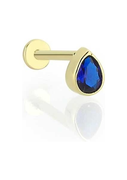 Lacivert Damla Tragus Piercing