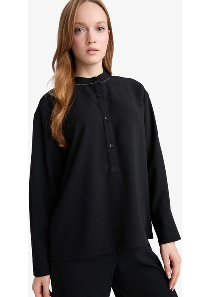 Relax Fit Krep Uzun Kollu Tunik F3067AX25AU