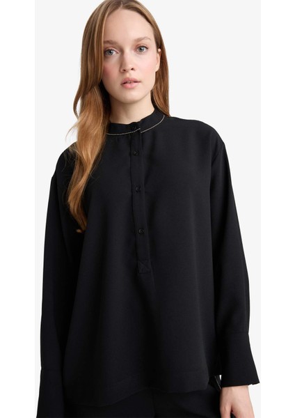 Relax Fit Krep Uzun Kollu Tunik F3067AX25AU modelleri