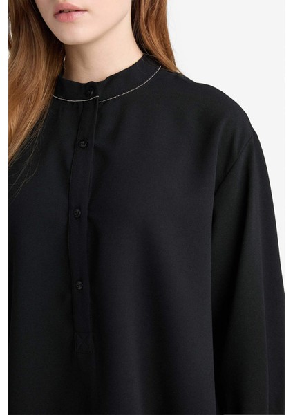 Relax Fit Krep Uzun Kollu Tunik F3067AX25AU indirimleri