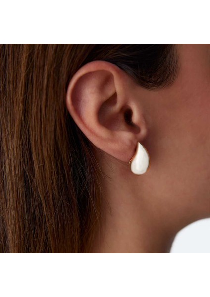 Medium Bottega Altın Damla Küpe