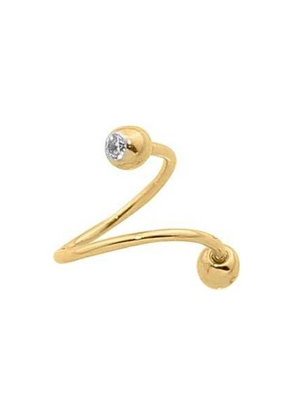 Iki Ucu Taşlı Kıvrımlı Helix Piercing