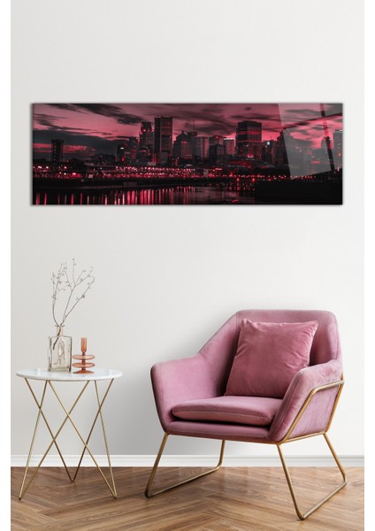 Işıklı Şehir Manzarası Panoramik Cam Tablo, Darbelere Dayanıklı Kırılmaz Cam, Hediyelik fiyatları