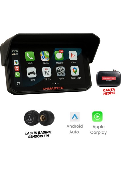 Motoplay 1500 Kablosuz Carplay & Android Auto Destekli Motosiklet Multimedya Ekranı