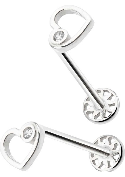 Tektaş Detaylı Kalp Tragus Piercing modelleri