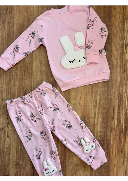 Tavşan Figürlü Kız Çocuk Alt Üst Takım