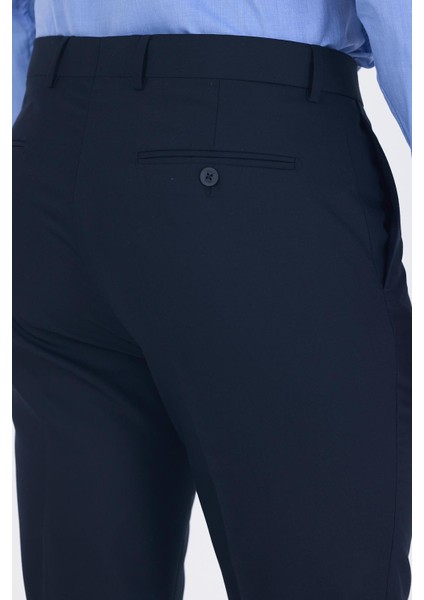 Lacivert Esnek Yandan Cepli Slim Fit Classic Pantolon 1003250013 indirimleri