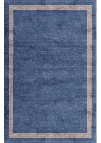 Çerçeveli Lacivert Viskon Dikdörtgen Modern Desenli Akrilik Hav Vermeyen Leke Tutmayan Kolay Temizlenen Yumuşak Makine Salon Yolluk Mutfak Halı fiyatları