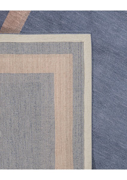 Çerçeveli Lacivert Viskon Dikdörtgen Modern Desenli Akrilik Hav Vermeyen Leke Tutmayan Kolay Temizlenen Yumuşak Makine Salon Yolluk Mutfak Halı indirimleri