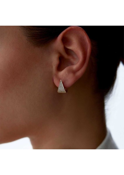 Taşlı Üçgen Küpe