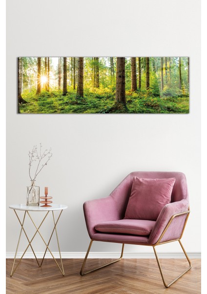 Yeşil Orman ve Ağaç Manzarası Panoramik Cam Tablo, Darbelere Dayanıklı Kırılmaz Cam, Hediyelik fiyatları