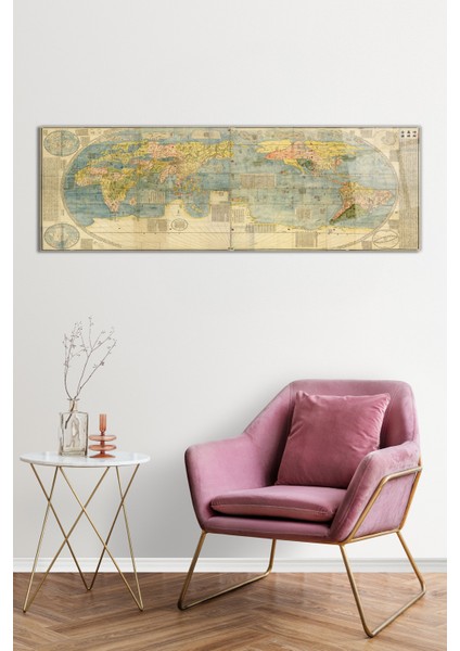 Detaylı Eski Dünya Haritası Panoramik Cam Tablo, Darbelere Dayanıklı Kırılmaz Cam, Hediyelik fiyatları