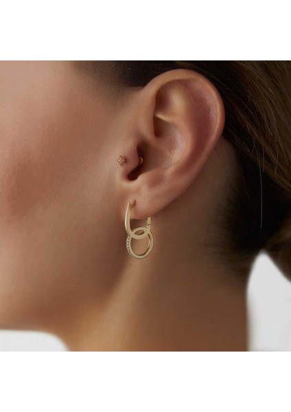 Taşlı Halka Ataç Küpe