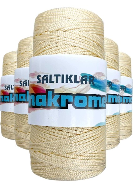5 Adet Polyester Makrome Ipi 270 Krem 100 gr