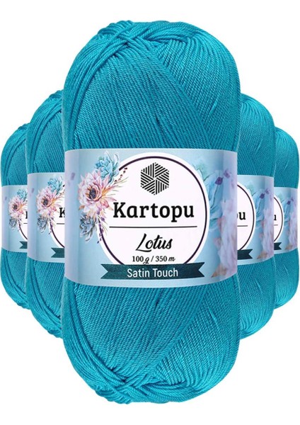 5 Adet Lotus Bikini Büstiyer Bluz Örgü Ipi K512 Turkuaz
