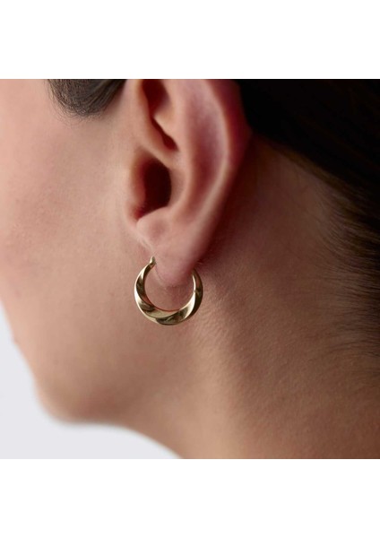 Şık Kıvrımlı Halka Küpe