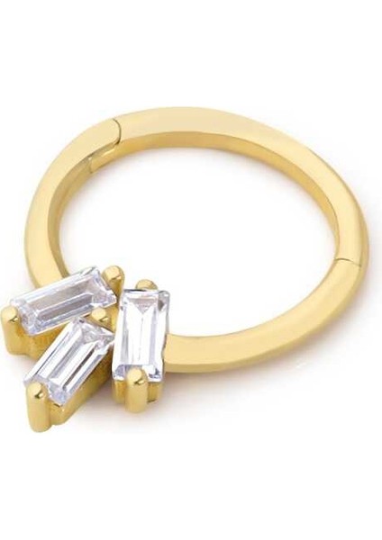 Üçlü Beyaz Baget Helix Piercing