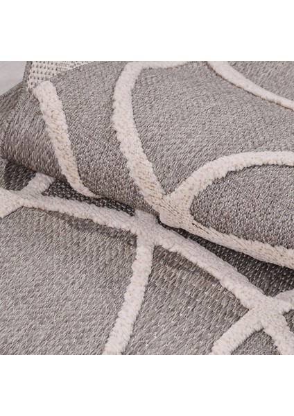 Gri Modern Etnik Desenli Poliproplen Hav Vermeyen Leke Tutmayan Kolay Temizlenen Yumuşak Makine Salon Yolluk Mutfak Halı fırsatları