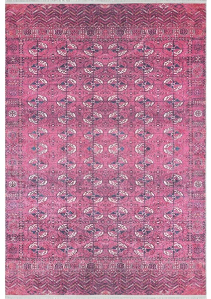 Solapur Bordo Modern Etnik Desenli Makinada Yıkanabilir Hav Toz Vermez Leke Tutmayan Kaymaz Taban Dijital Makine Baskı Salon Yolluk Mutfak Halı