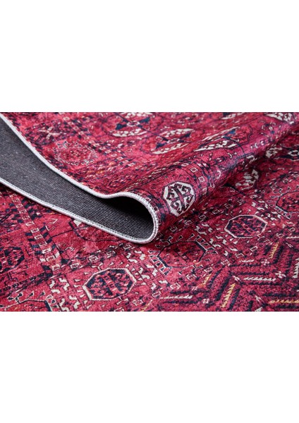 Solapur Bordo Modern Etnik Desenli Makinada Yıkanabilir Hav Toz Vermez Leke Tutmayan Kaymaz Taban Dijital Makine Baskı Salon Yolluk Mutfak Halı fırsatları