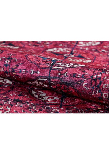 Solapur Bordo Modern Etnik Desenli Makinada Yıkanabilir Hav Toz Vermez Leke Tutmayan Kaymaz Taban Dijital Makine Baskı Salon Yolluk Mutfak Halı indirimleri