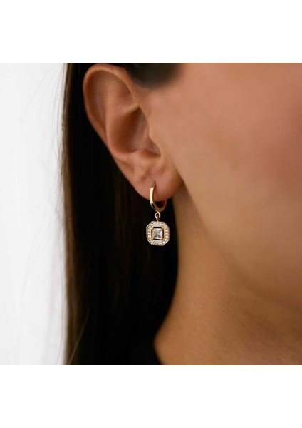 Baget Taşlı Sallantı Küpe