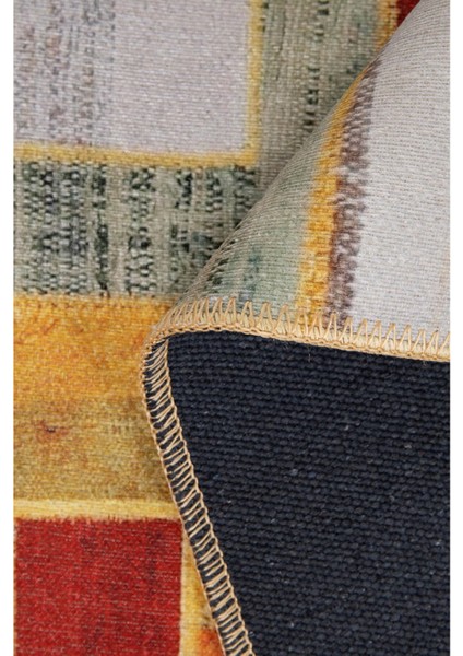Peterborough Patchwork Multi Polyester Dikdörtgen Modern Desenli Pamuk Makinada Yıkanabilir Hav Toz Vermez Leke Tutmayan Kaymaz Taban Dijital Makine Baskı Salon Yolluk Mutfak Halı fırsatları
