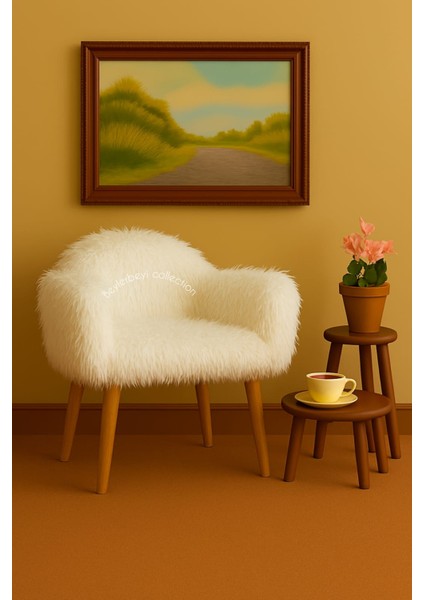 Makyaj Masası Pufu, Peluş Kumaş,dekoratif Puf , Sırtlı Puf, Mini Koltuk, Berjer