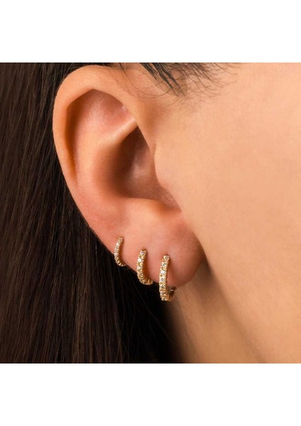 Alttan Yedi Taşlı Helix Piercing