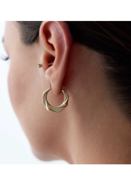 Sekizgen Halka Küpe