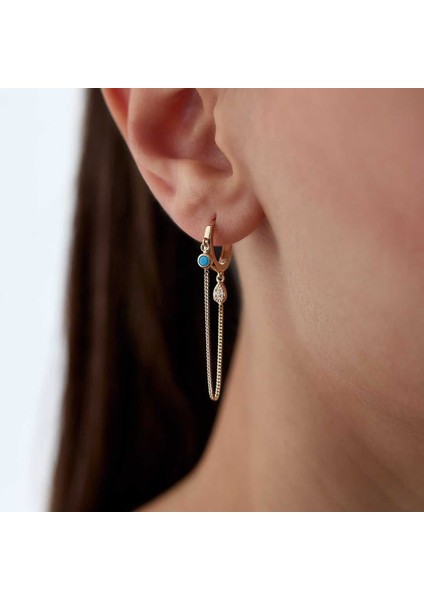 Firuze Damla Ikili Sallantılı Küpe