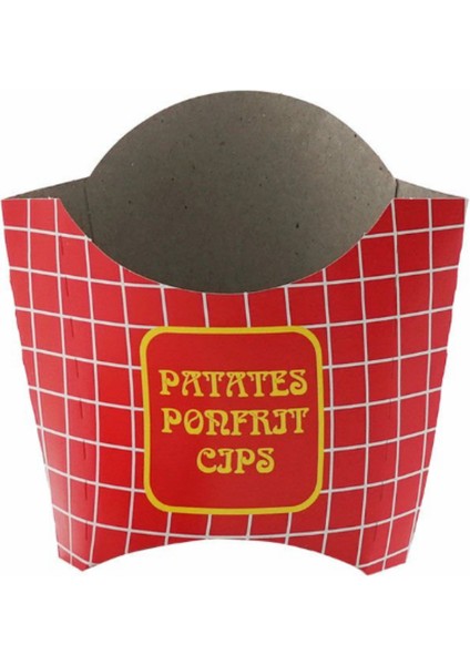 Cips Kutusu 50 Adet Kızarmış Patates Kutusu Tek Kullanımlık Cips Patates Ambalajı