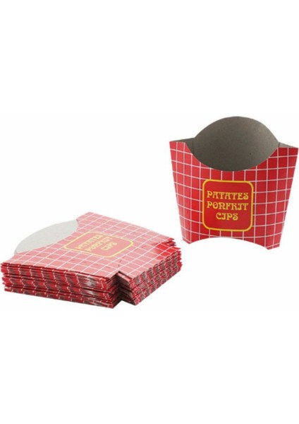 Cips Kutusu 50 Adet Kızarmış Patates Kutusu Tek Kullanımlık Cips Patates Ambalajı fiyatları