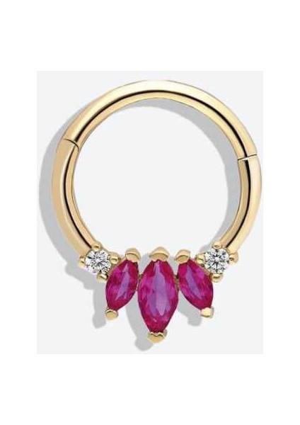 Kırmızı Markizli Helix Piercing