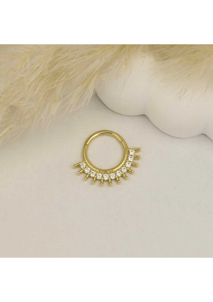 Taşlı Diken Motifli Helix Piercing fiyatları