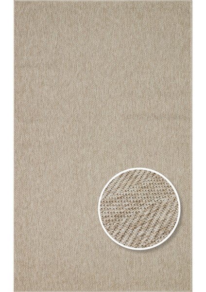 Kahverengi Çerçeveli Etnik Modern Desenli Poliproplen Hav Vermeyen Leke Tutmayan Kolay Temizlenen Yumuşak Makine Salon Yolluk Mutfak Halı