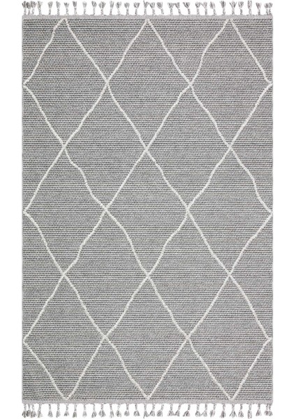 Simi Valley Gri Geometrik Etnik Modern Desenli Poliproplen Hav Vermeyen Leke Tutmayan Kolay Temizlenen Yumuşak Makine Salon Yolluk Mutfak Halı