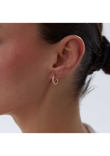 Small 2mm Oval Boru Halka Küpe