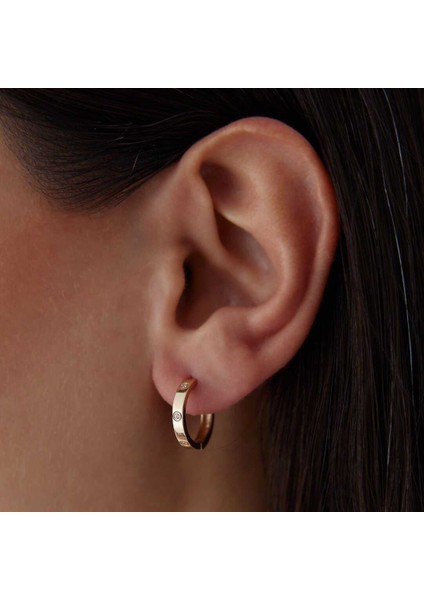 Taşlı Düz Halka Küpe fiyatları