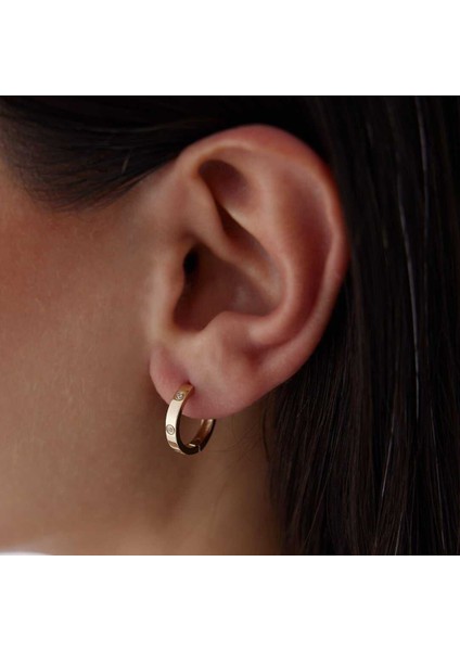 Taşlı Düz Halka Küpe fırsatları