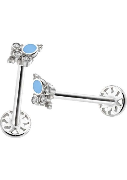 Vintage Mavi Mine Model Tragus Piercing modelleri