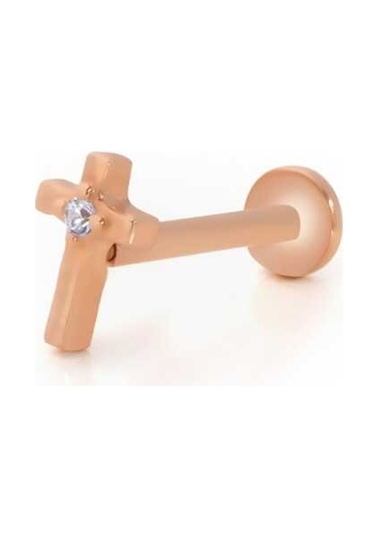 Tektaş Haç Model Tragus Piercing
